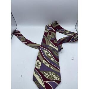 USA Mens Neck Tie 100% Silk Park Avenue Burgundy Purple Bronze